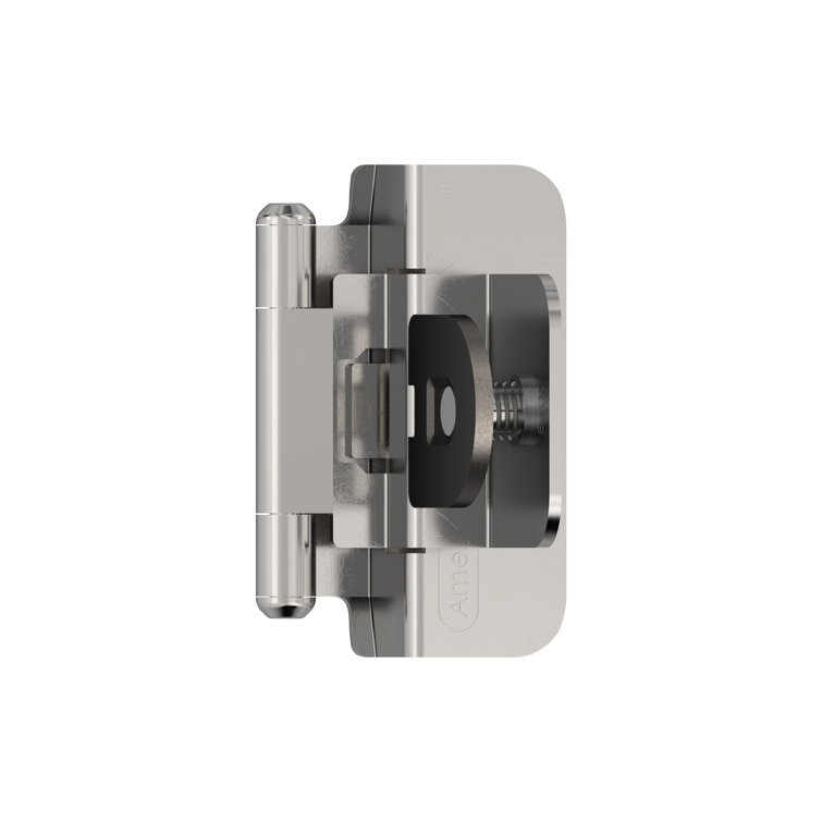Polished Chrome 3/8 Inch Inset Double Demountable Cabinet Hinge