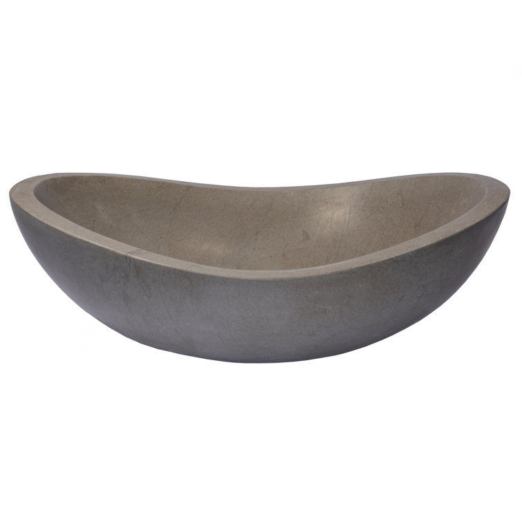 Molly Grey Marble 18'' Wall-Mount Oval Bathroom Sink