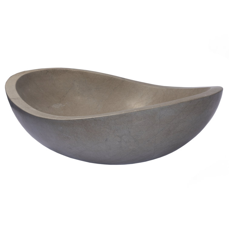 Molly Grey Marble 18'' Wall-Mount Oval Bathroom Sink
