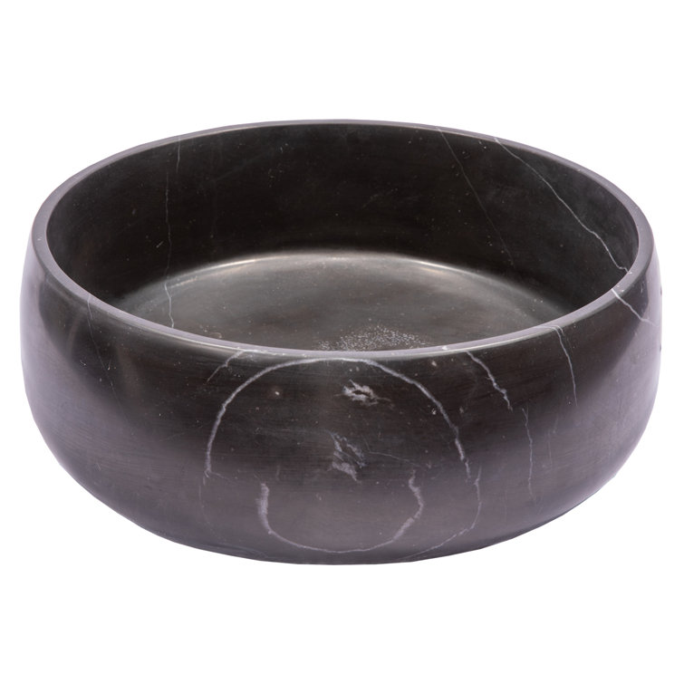 Nero Marquino Black Marble Circular Vessel Sink