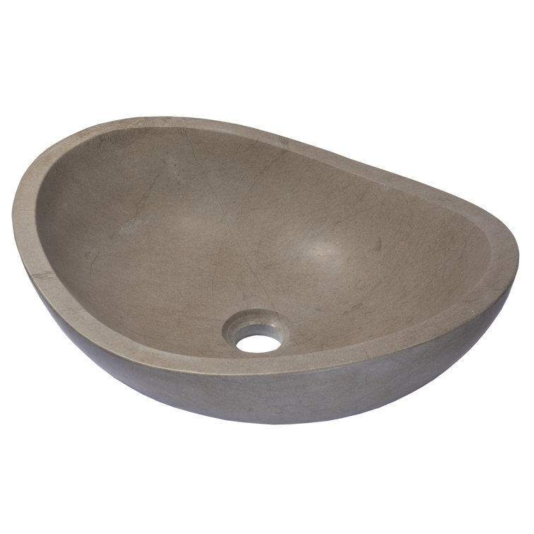 Molly Grey Marble 18'' Wall-Mount Oval Bathroom Sink