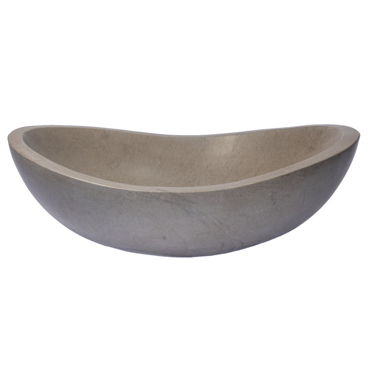 Molly Grey Marble 18'' Wall-Mount Oval Bathroom Sink