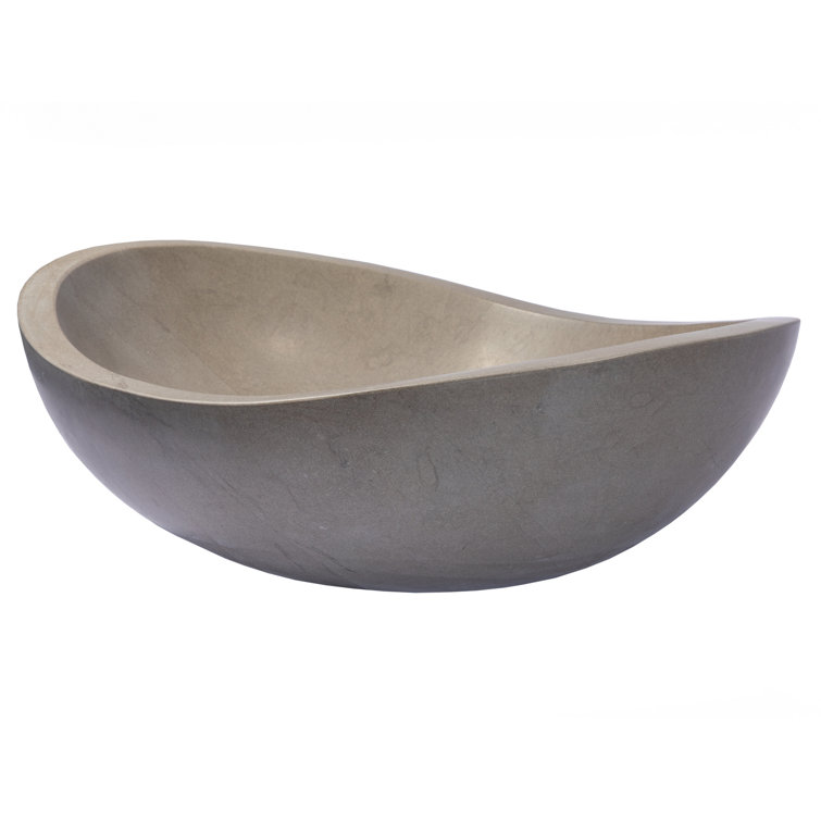 Molly Grey Marble 18'' Wall-Mount Oval Bathroom Sink
