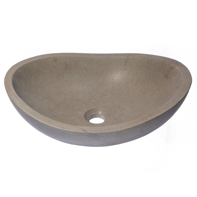 Molly Grey Marble 18'' Wall-Mount Oval Bathroom Sink