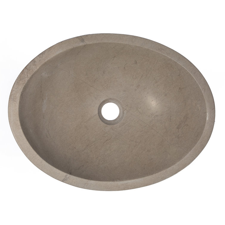 Molly Grey Marble 18'' Wall-Mount Oval Bathroom Sink