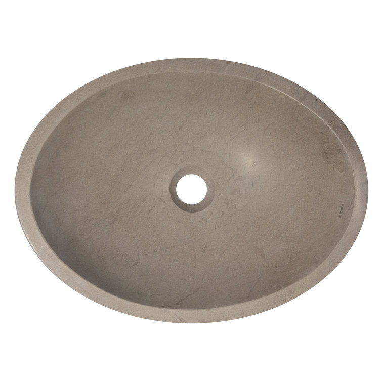 Molly Grey Marble 18'' Wall-Mount Oval Bathroom Sink