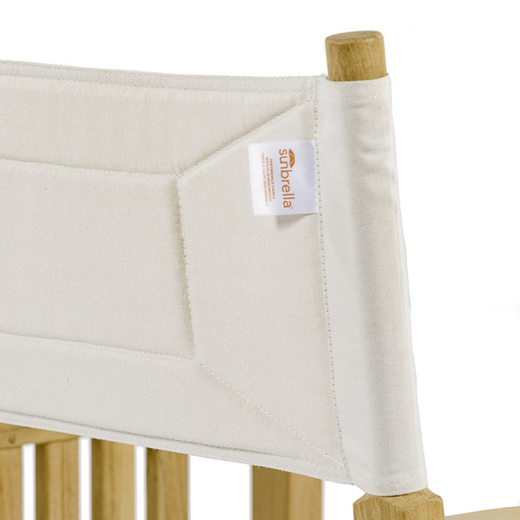 White and Brown Solid Wood Folding Patio Dining Chair