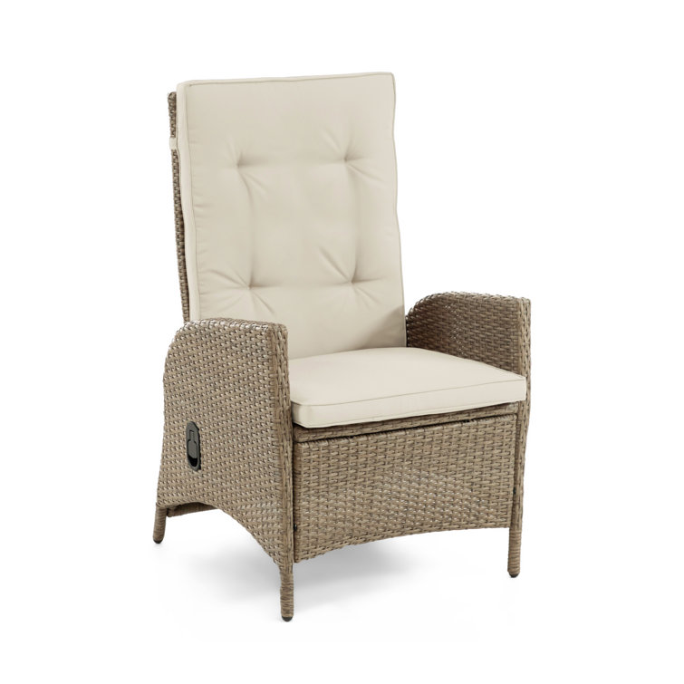 84" Teak and Rattan Outdoor Dining Set with Beige Cushions