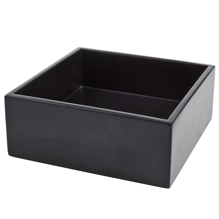 Black Lacquer Wooden Napkin Holder Tray