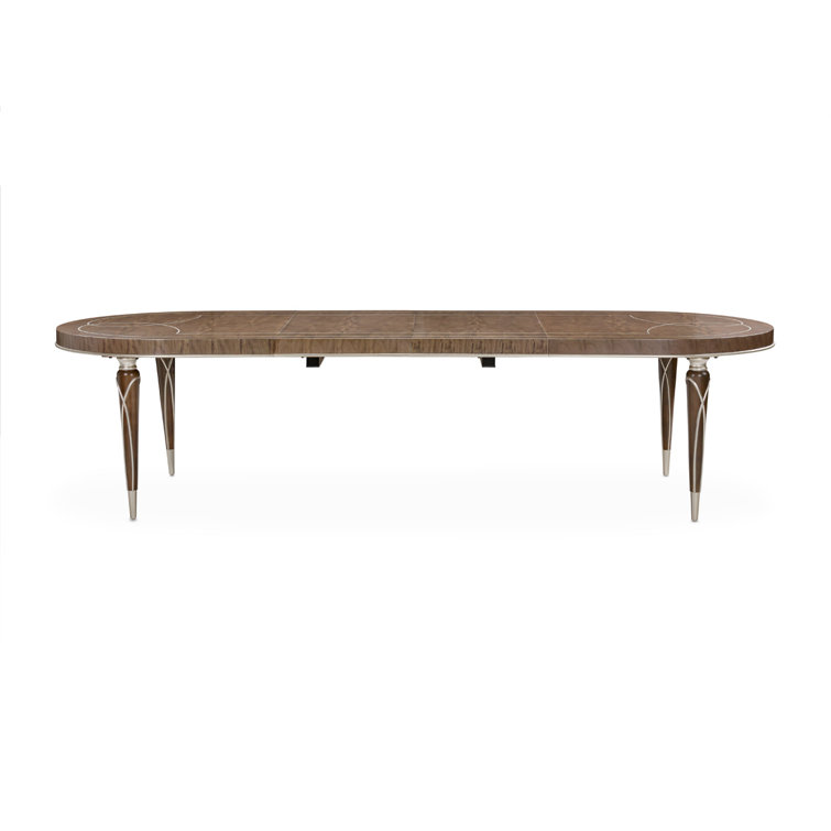 Hazelnut Mahogany 9-Piece Extendable Oval Dining Set with Porcini Velvet Chairs