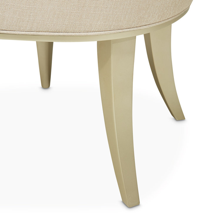 Villa Cherie Pearl Polyester and Birch Desk Chair with Champagne Trim