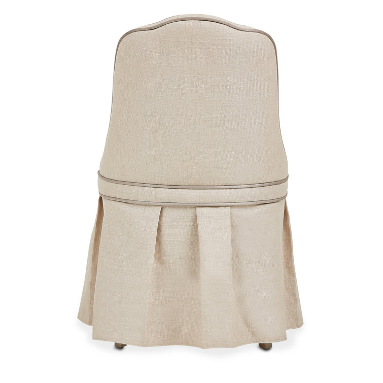 Villa Cherie Birch Hazelnut Vanity Set with Frosted Pearl Linen Bench
