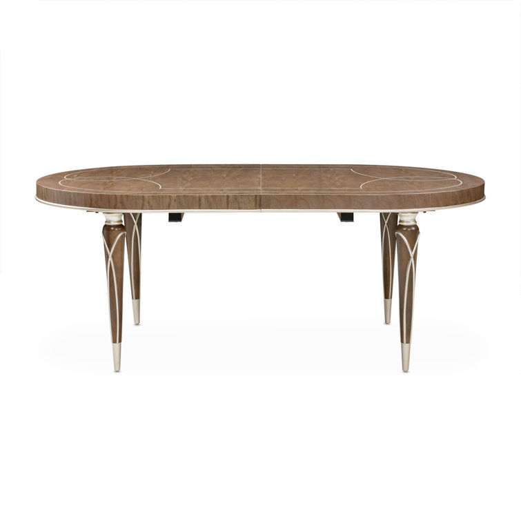 Hazelnut Mahogany 9-Piece Extendable Oval Dining Set with Porcini Velvet Chairs