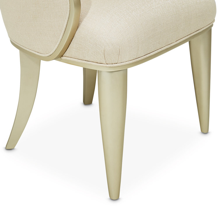 Villa Cherie Pearl Polyester and Birch Desk Chair with Champagne Trim
