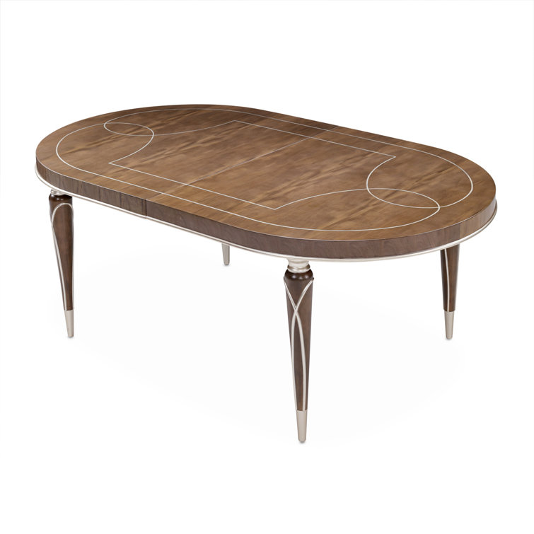Hazelnut Mahogany 9-Piece Extendable Oval Dining Set with Porcini Velvet Chairs
