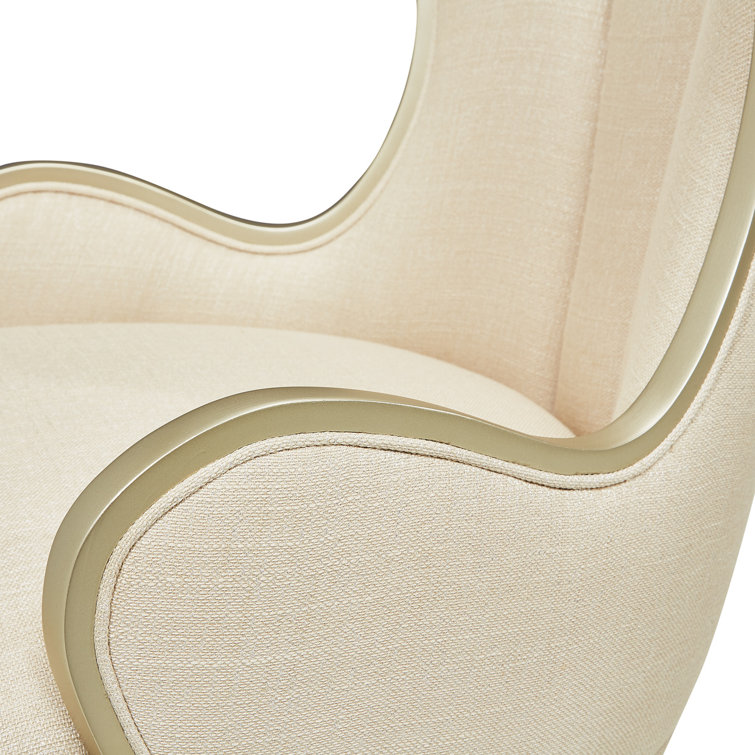Villa Cherie Pearl Polyester and Birch Desk Chair with Champagne Trim