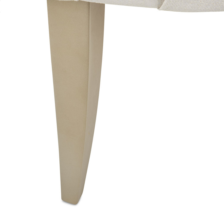 Frosted Hazelnut Elegance Tufted Vanity Chair with Birch Legs