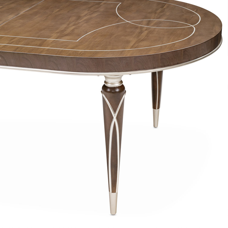 Hazelnut Mahogany 9-Piece Extendable Oval Dining Set with Porcini Velvet Chairs
