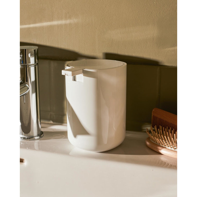 White Cylindrical PMMA Liquid Soap Dispenser