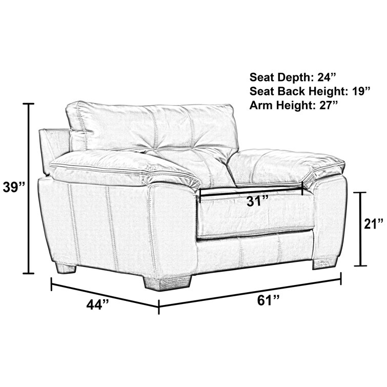 Elegant Hudson Faux Leather Chair in Rich Chocolate, 44in