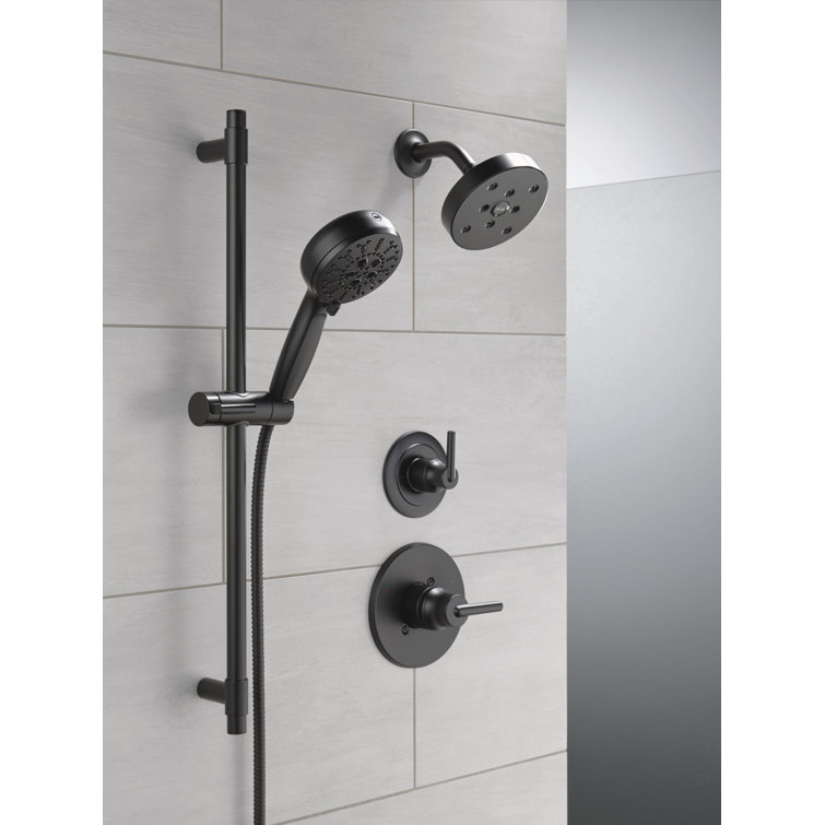 Matte Black Adjustable Handheld Shower with Slide Bar