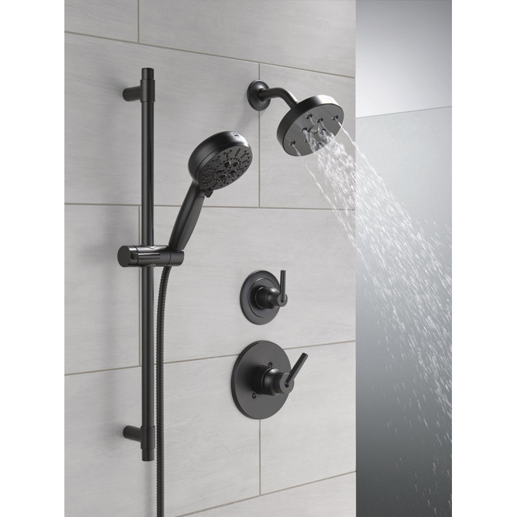 Matte Black Adjustable Handheld Shower with Slide Bar