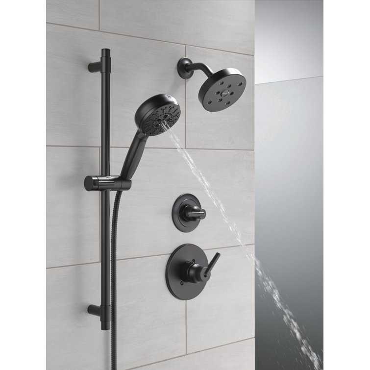 Matte Black Adjustable Handheld Shower with Slide Bar