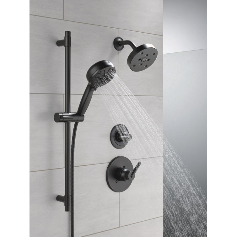 Matte Black Adjustable Handheld Shower with Slide Bar