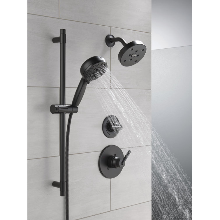 Matte Black Adjustable Handheld Shower with Slide Bar