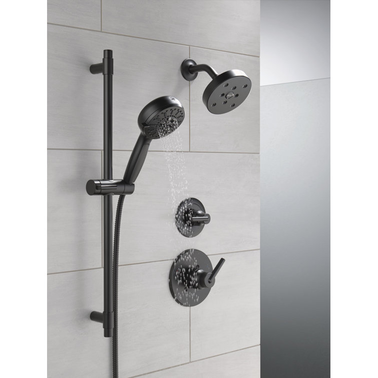 Matte Black Adjustable Handheld Shower with Slide Bar