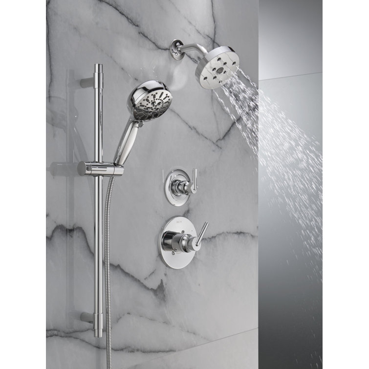 Lumicoat Chrome Adjustable Multi-Head Handheld Shower System