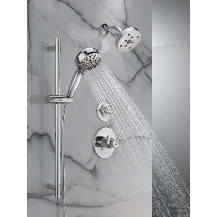 Lumicoat Chrome Adjustable Multi-Head Handheld Shower System