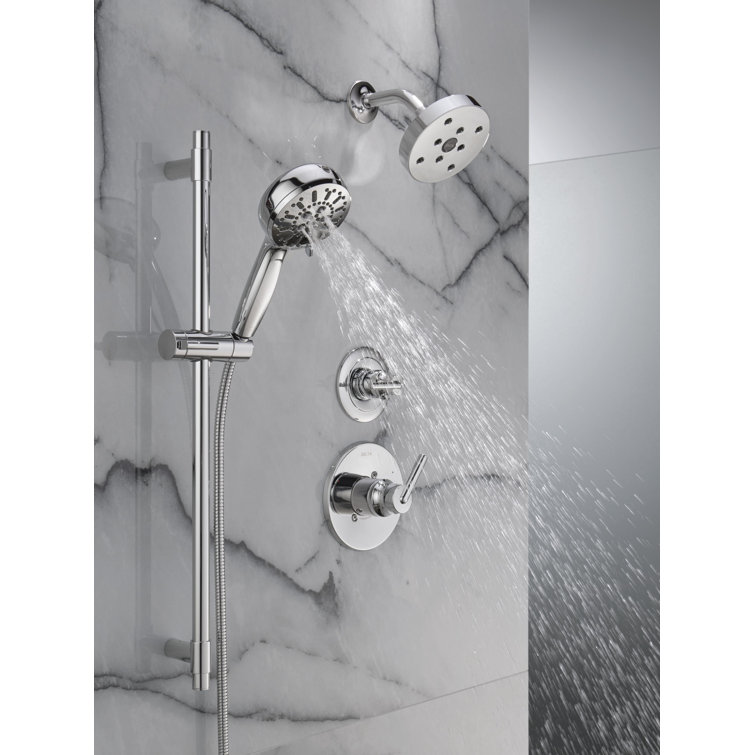 Lumicoat Chrome Adjustable Multi-Head Handheld Shower System