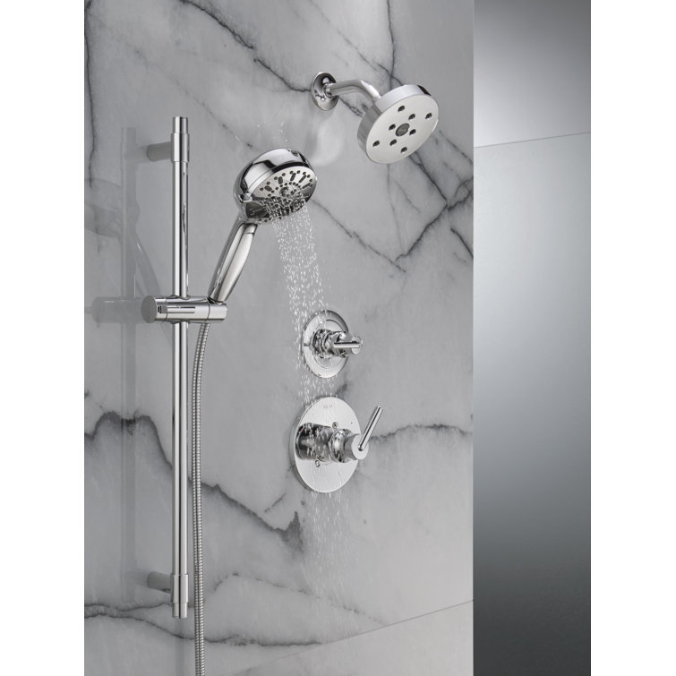 Lumicoat Chrome Adjustable Multi-Head Handheld Shower System