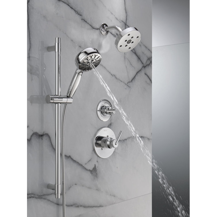 Lumicoat Chrome Adjustable Multi-Head Handheld Shower System