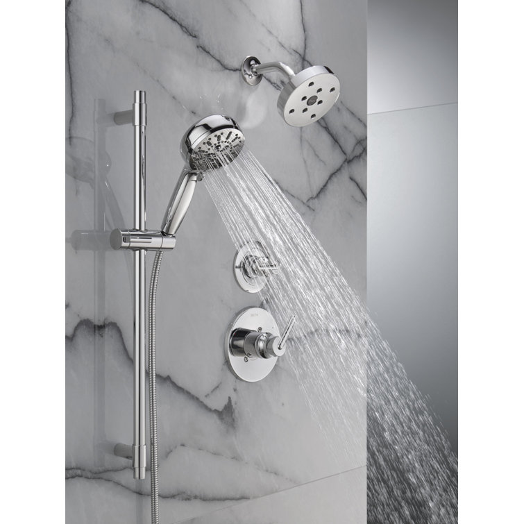 Lumicoat Chrome Adjustable Multi-Head Handheld Shower System