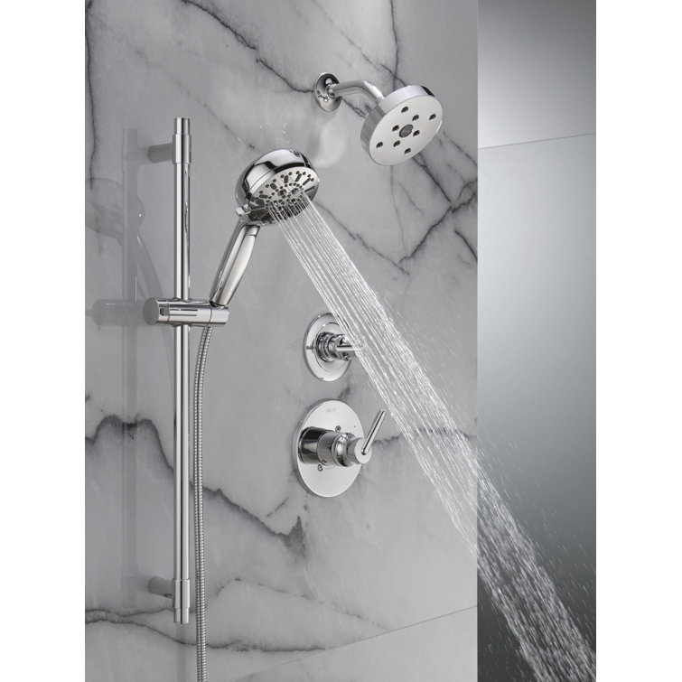 Lumicoat Chrome Adjustable Multi-Head Handheld Shower System