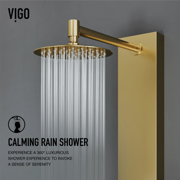 Ellington Matte Brushed Gold 4-Jet Shower Panel with Hand Shower