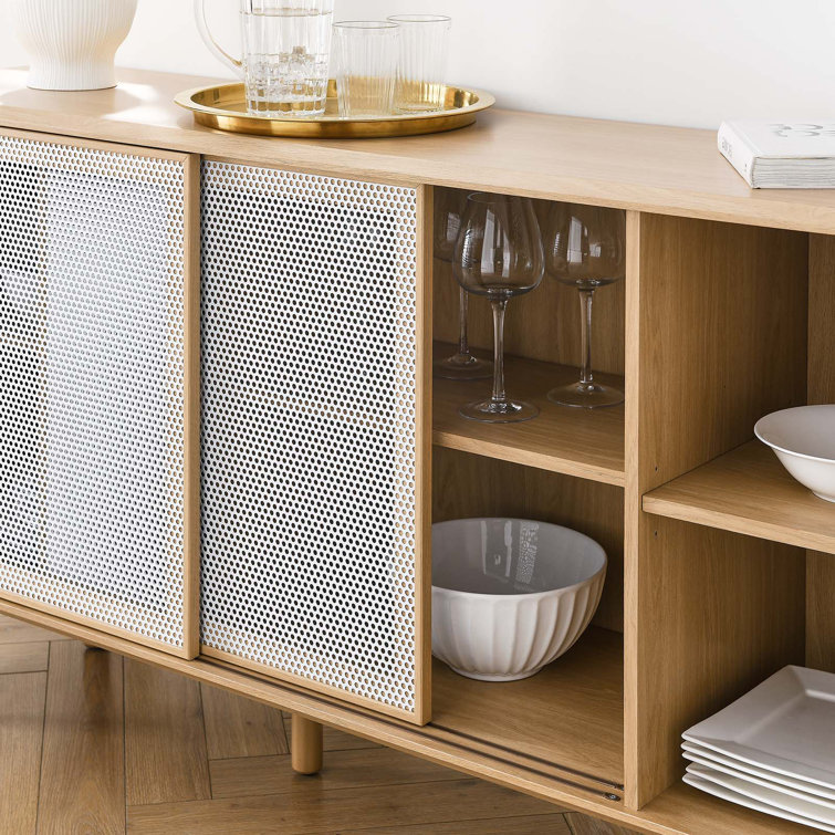 Kurtis Oak 59" Sideboard with Metal Mesh Doors