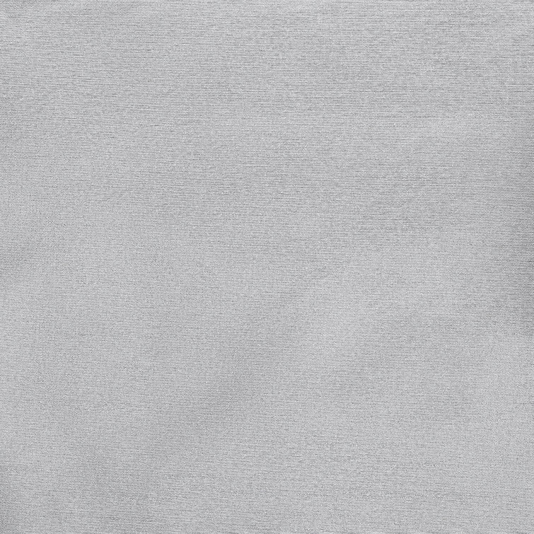 Chrome Gray Faux Silk Blackout Back Tab Curtain Panel