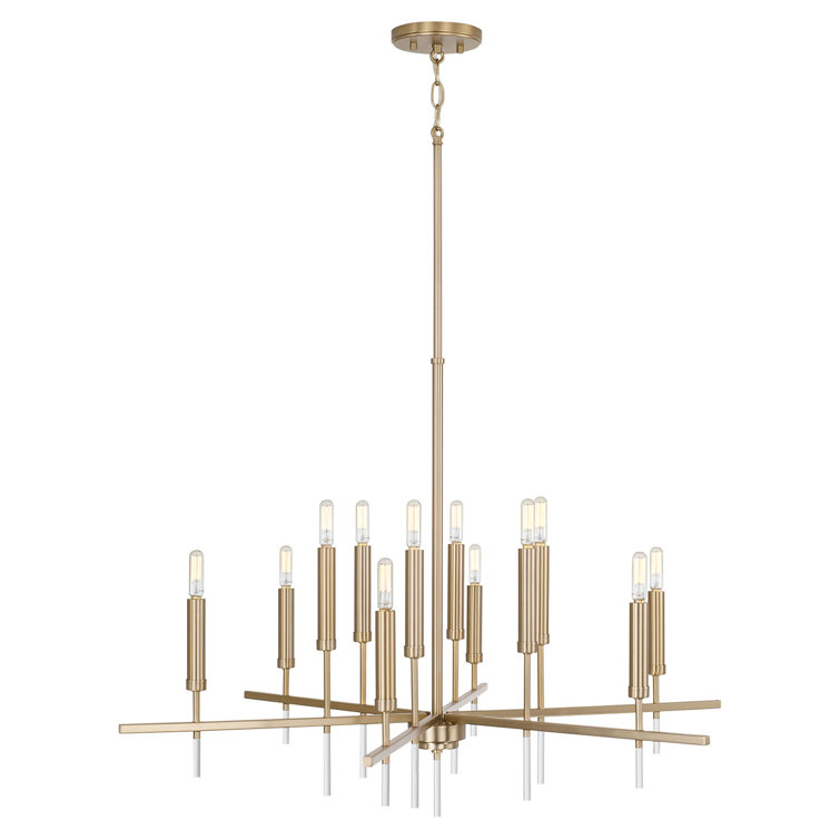 Matte Brass 12-Light Candle Style Chandelier