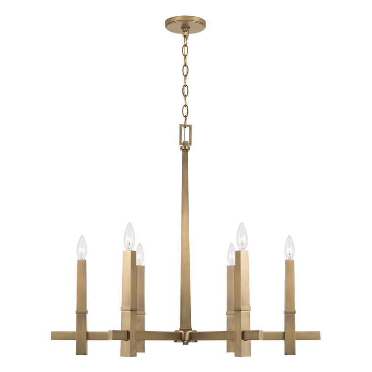 Blake 6-Light Aged Brass Candle Chandelier