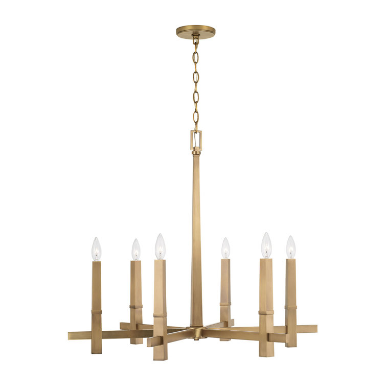 Blake 6-Light Aged Brass Candle Chandelier