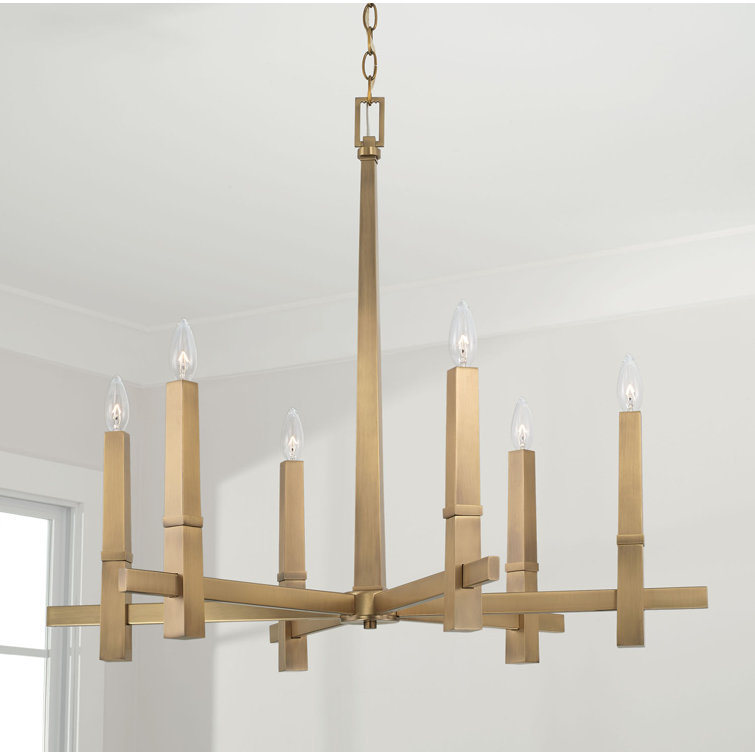 Blake 6-Light Aged Brass Candle Chandelier