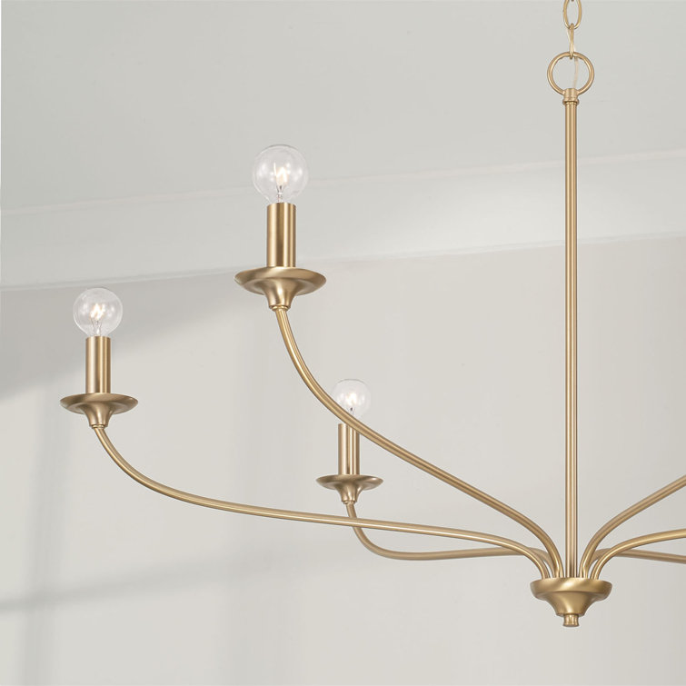 Matte Brass 6-Light Candle Style Chandelier