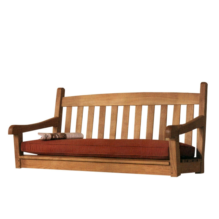 Teak Wood Hanging Porch Swing with Sunbrella Cushion