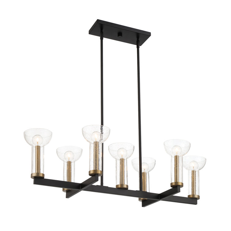 Nova 38" Matte Black Modern Island Pendant Light