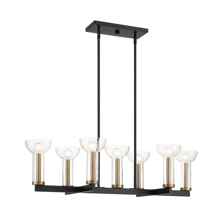 Nova 38" Matte Black Modern Island Pendant Light