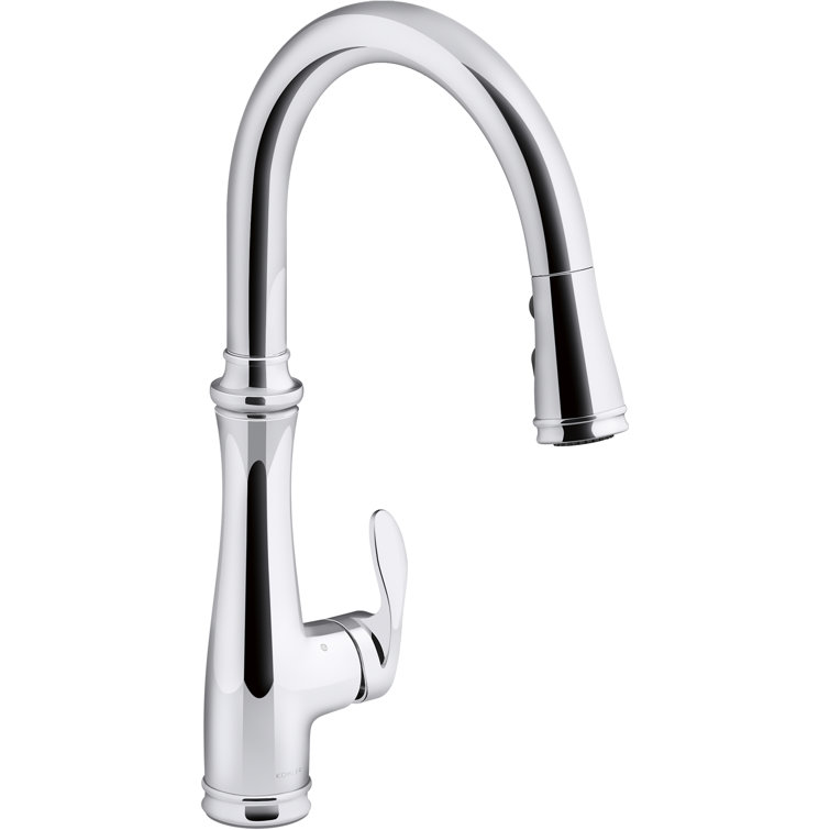 Polished Chrome Touchless Pull-Down Kitchen Faucet with Spray
