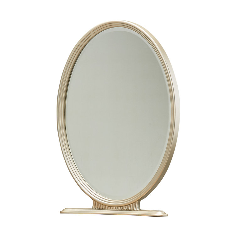 Villa Cherie Birch Hazelnut Vanity Set with Frosted Pearl Linen Bench